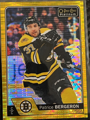 2017-18 O-Pee-Platinum Patrice Bergeron Seismic Gold front